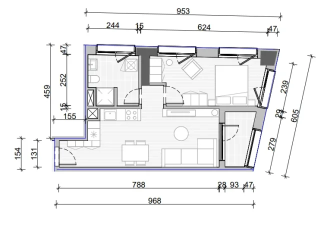 Tirane, shitet apartament 1+1 Kati 2, 65 m² 109.000 € (Rruga Gjon Simoni)