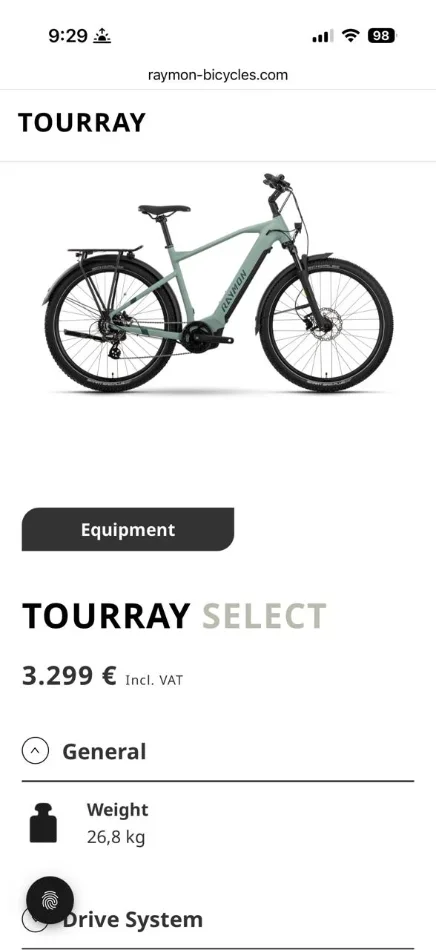 Tirane, biciklete TOURRAY 1.250 €