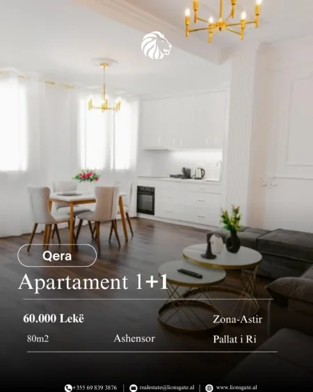 Tirane, jepet me qera apartament 1+1 , 80 m² 600 € 