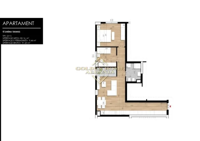 Tirane, shitet apartament Kati 9, 92 m² (fusha e aviacionit)