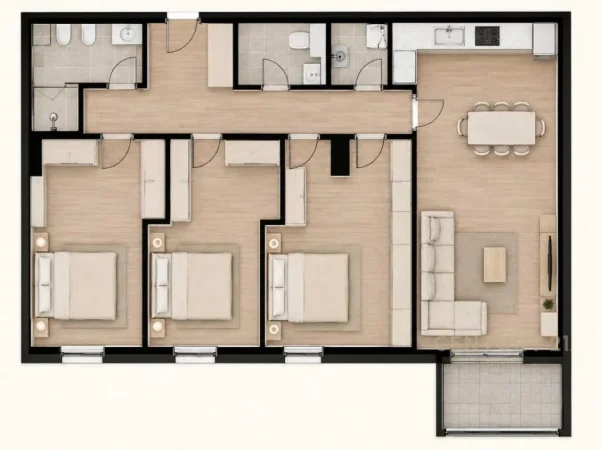 Tirane, shes apartament 3+1+Aneks+Ballkon Kati 6, 110 m² 200.000 € 
