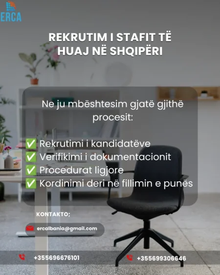 Rekrutim Stafi te huaj ne Shqiperi