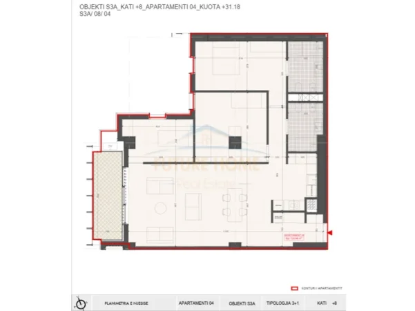Tirane, shitet apartament 3+1 Kati 8, 160 m² 255.500 € (Pajtoni Residence,Casa Italia)