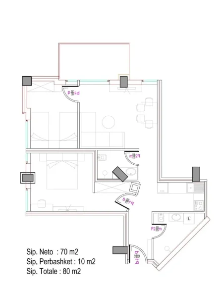 Tirane, shitet apartament 2+1+Aneks+Ballkon , 80 m² 225.000 € (rruga e kavajes)