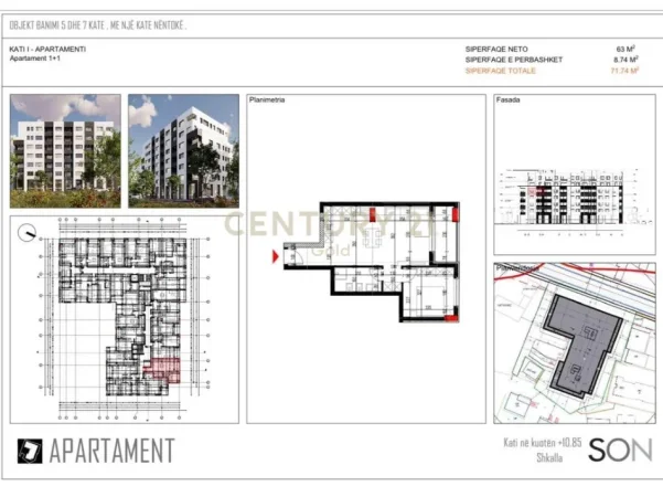 Tirane, shitet apartament 1+1+Ballkon Kati 1, 72 m² 86.000 € 