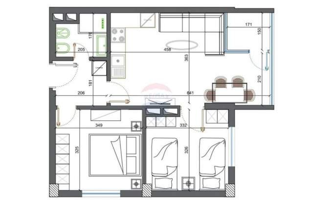 Tirane, shes apartament 2+1+BLK Kati 8, 73 m² 175.000 Euro (myslym shyri)