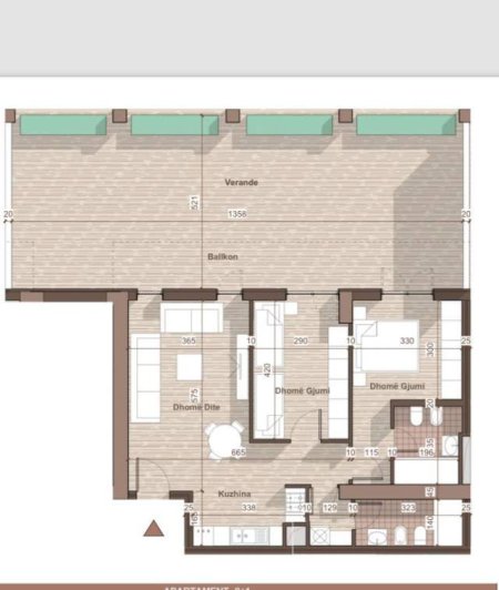 Tirane, shitet Penthouse 2+1+BLK Kati 4, 165 m² 100.000 Euro (Univers City)