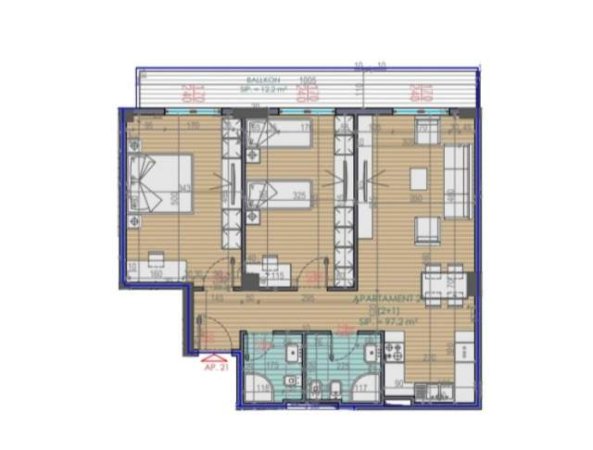 Tirane, shitet apartament 2+1 Kati 4, 114 m² 160.000 Euro (Unaza e Re)