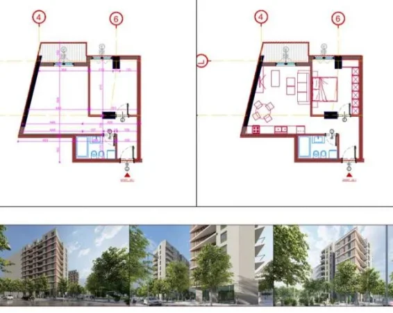 Tirane, shitet apartament 1+1 Kati 3, 695 m² 73.000 Euro (Rruga Teodor Keko)