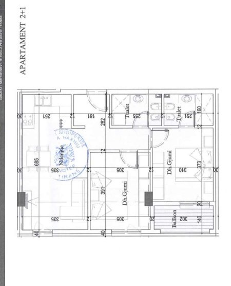 Tirane, shitet apartament 2+1 Kati 4, 85 m² 1.000 Euro/m2 (Casa Italia)