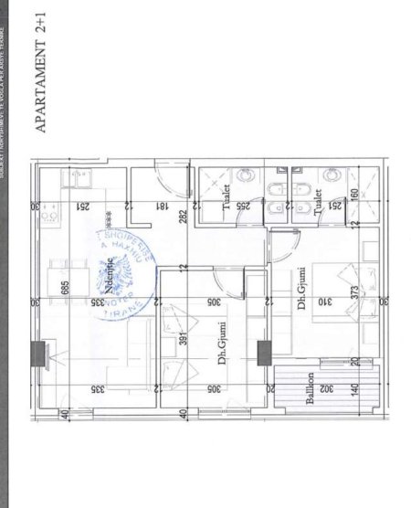 Tirane, shitet apartament 2+1 Kati 4, 87 m² 1.000 Euro/m2 (Perballe Casa Italia)
