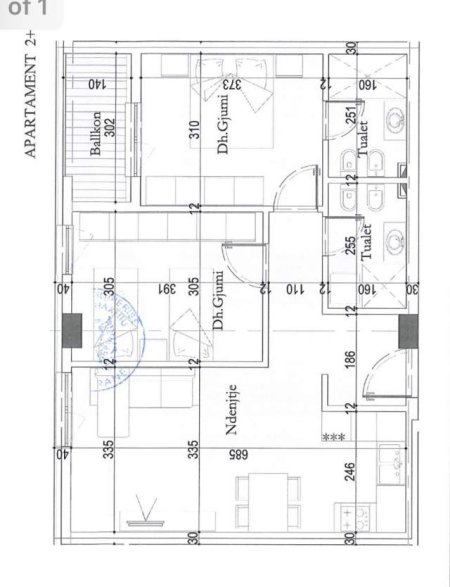 Tirane, shitet apartament 2+1 Kati 4, 85 m² 1.000 Euro/m2 (Casa Italia)