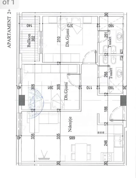 Tirane, shitet apartament 2+1 Kati 4, 87 m² 1.000 Euro/m2 (Perballe Casa Italia)