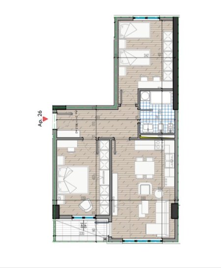 Tirane, shitet apartament 2+1 Kati 4, 94 m² 76.000 Euro (Univers City)