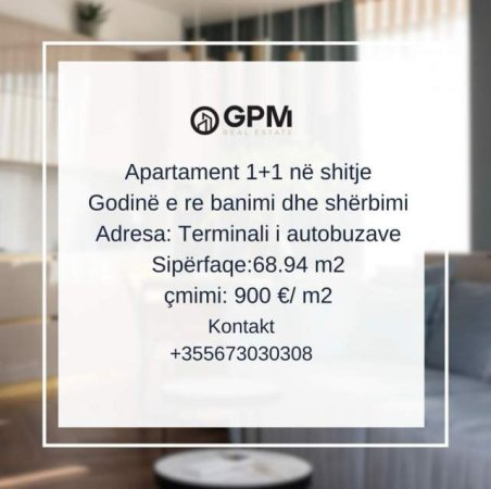 Tirane, shitet 1+1 Kati 5, 67 m² 900 Euro/m2 tek Terminali i Autobuzave .