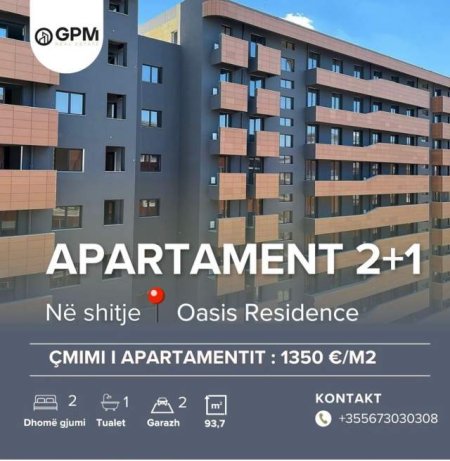 Tirane, shitet apartament 2+1 Kati 2, 94 m² 1.350 Euro/m2 (Rruga Nexho Konomi)
