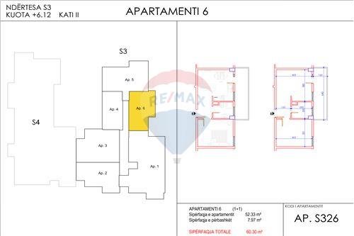 Tirane, shitet apartament Kati 2, 60 m² 7.375 Euro (Hasan Vogli)