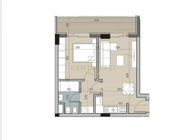 Tirane, shitet apartament 1+1 Kati 8, 74 m² 56.000 Euro (QTU)