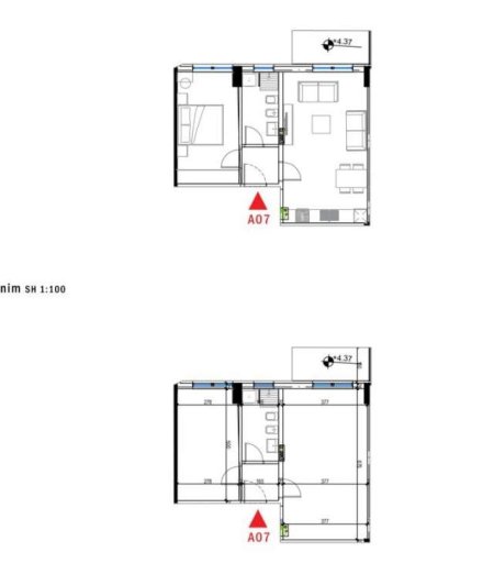 Tirane, shes apartament 1+1+BLK Kati 2, 70 m² 95.000 Euro (Bulevardi i Ri)