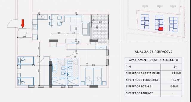 Vlore, shes apartament 1+1 Kati 5, 69 m² 1.000 Euro/m2 (Orikum)