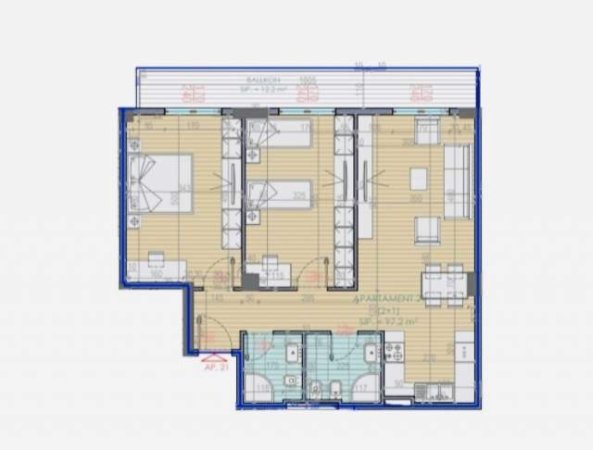 Tirane, shes apartament 2+1 Kati 3, 114 m² 160.000 Euro (Unaza e re)