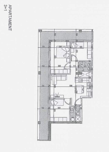 Tirane, shitet apartament 3+1 Kati 7, 125 m² 116.500 Euro