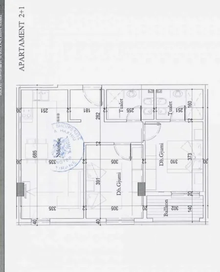 Tirane, shitet apartament 2+1 Kati 4, 85 m² 1 Euro