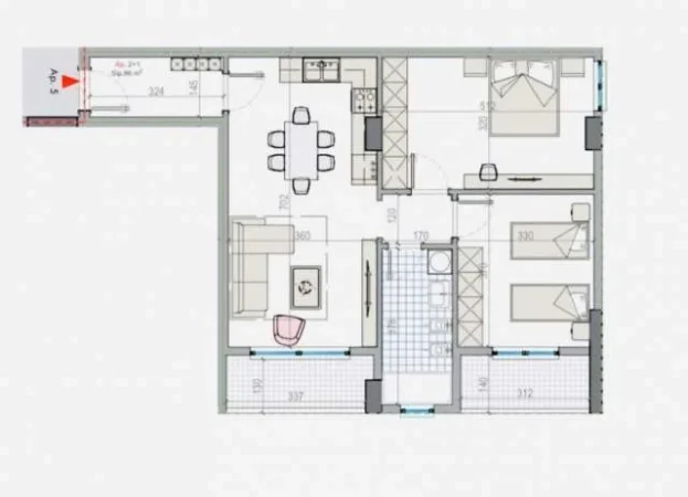 Tirane, shes apartament 2+1 Kati 5, 97 m² 63.000 Euro (Kamez)