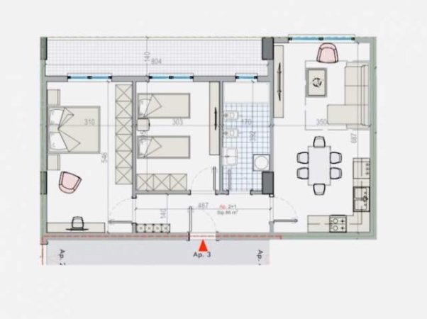 Tirane, shes apartament 2+1 Kati 5, 97 m² 63.000 Euro (Kamez)