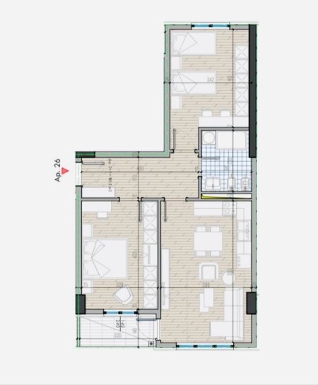 Tirane, shes apartament 2+1 Kati 3, 94 m² 76.000 Euro