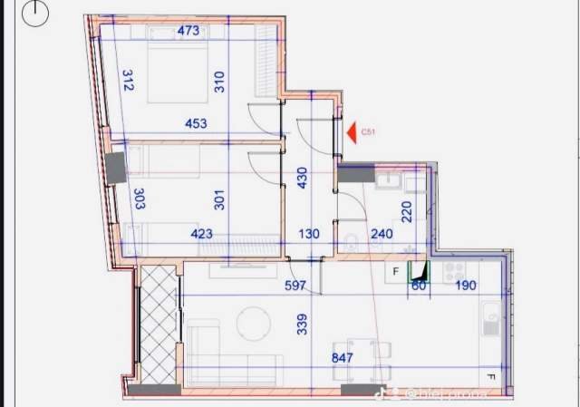Tirane, shes apartament 1+1 Kati 7, 65 m² 70.000 Euro