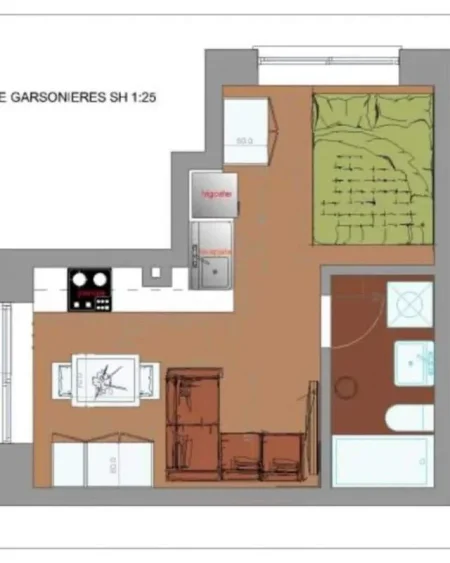 Tirane, jepet me qera garsonier 1+1 Kati 0, 33 m² 350 Euro , Ali Demi