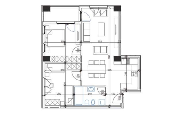 Tirane, shitet apartament 2+1+BLK Kati 4, 104 m² 1.200 Euro/m2 (Rruga Dritan Hoxha, Tirane)