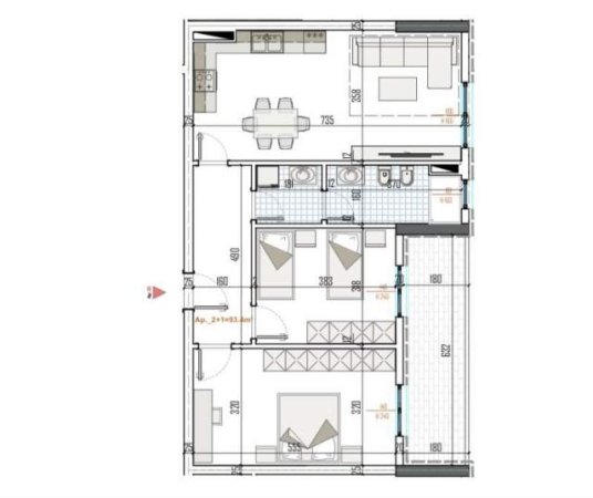 Tirane, shitet apartament 2+1 Kati 2, 109 m² 920 Euro/m2 (Paskuqan)