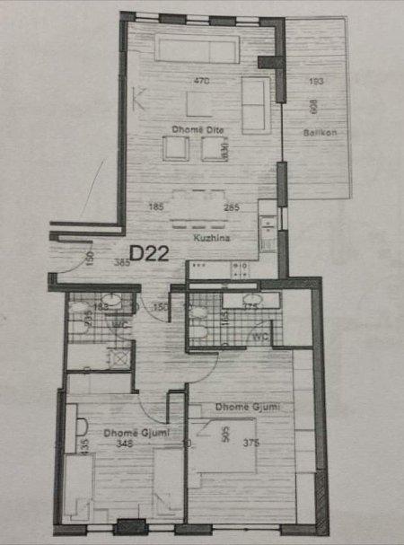 Tirane, shitet apartament 2+1 Kati 2, 133 m² 97.000 Euro (Rruga Gryka e Kacanikut)
