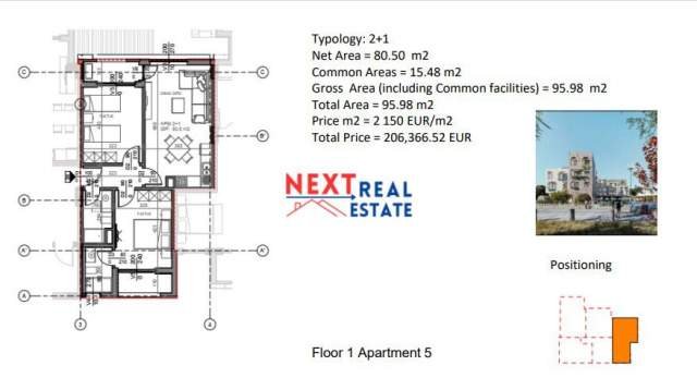 Orikum, shitet apartament 2+1+BLK Kati 1, 95 m² 206.357 Euro (Rradhime, Vlore)