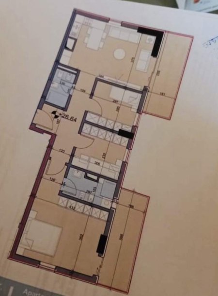 Tirane, shes apartament 3+1 Kati 8, 128 m² 110.000 Euro