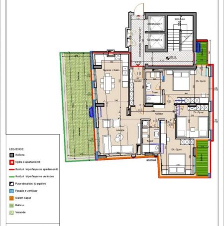Tirane, shitet apartament 3+1+BLK Kati 8, 151 m² 208.632 Euro (Fusha e aviacionit)