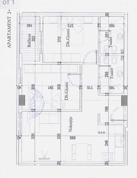 Tirane, shitet apartament 2+1 Kati 4, 85 m² 1 Euro