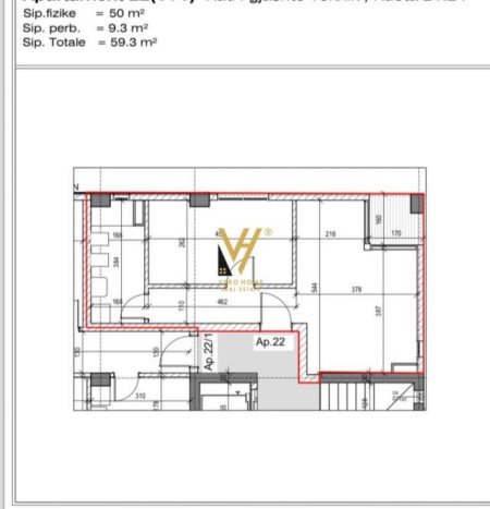 Tirane, shitet apartament 1+1 Kati 6, 59 m² 115.050 Euro (PAZARI I RI)