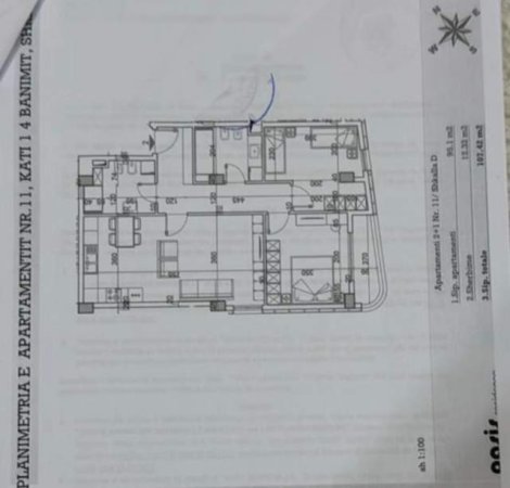Tirane, shitet apartament 2+1+BLK Kati 4, 107 m² 145.000 Euro (Teodor Keko)