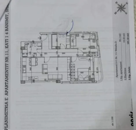 Tirane, shitet apartament 2+1+BLK Kati 4, 107 m² 145.000 Euro (Teodor Keko)