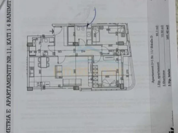 Tirane, shitet apartament 2+1+A+BLK Kati 4, 107 m² 145.000 Euro (Teodor Keko)