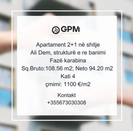 Tirane, shitet apartament 2+1 Kati 4, 108 m² 1.100 Euro/m2 ne Ali Dem