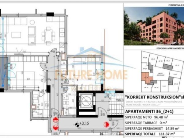 Tirane, shitet apartament 2+1 Kati 1, 150.000 Euro (Kopshti Botanik)