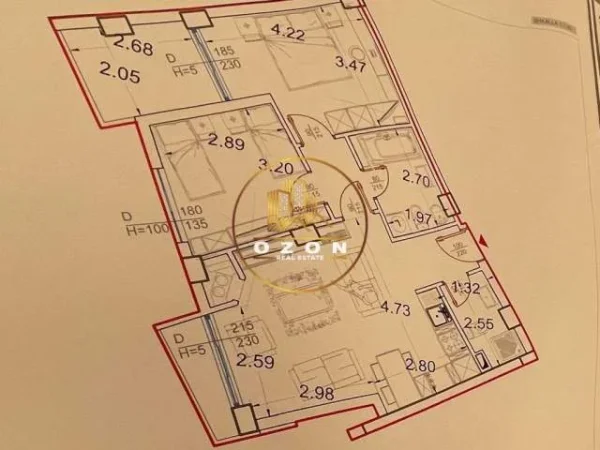 Tirane, shitet apartament 2+1 Kati 1, 112 m² 1.000 Euro/m2 (Linze)