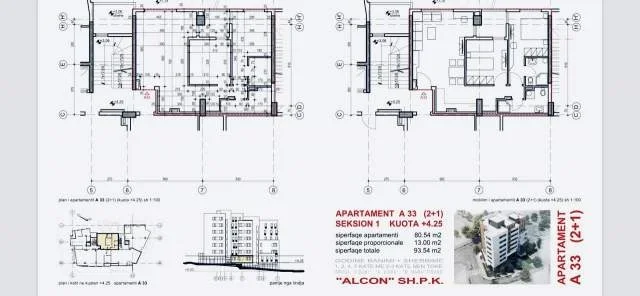 Tirane, shitet apartament 2+1 Kati 2, 93 m² 183.500 Euro (Drago Siliqi)