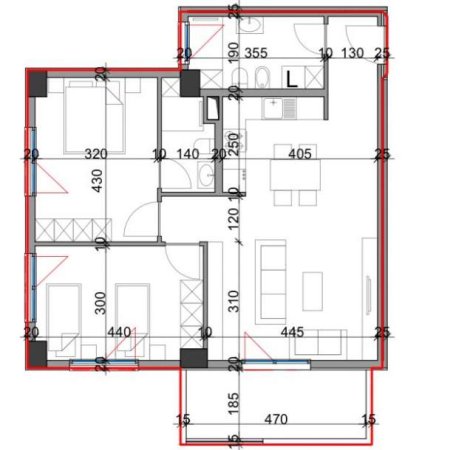 Tirane, shitet apartament 2+1+BLK Kati 1, 82 m² 107.500