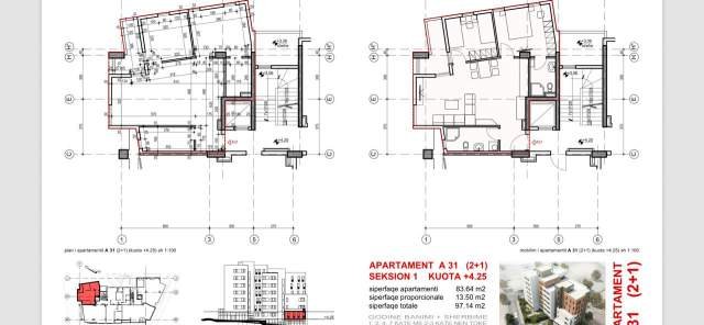 Tirane, shitet apartament duplex 2+1+BLK Kati 2, 97 m² 190.000 Euro (rruga Drago Silici)
