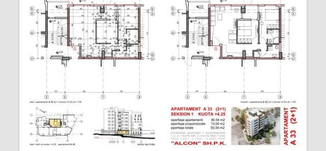 Tirane, shitet apartament 2+1+BLK Kati 2, 94 m² 183.500 Euro (Rruga Drago Siliqi)